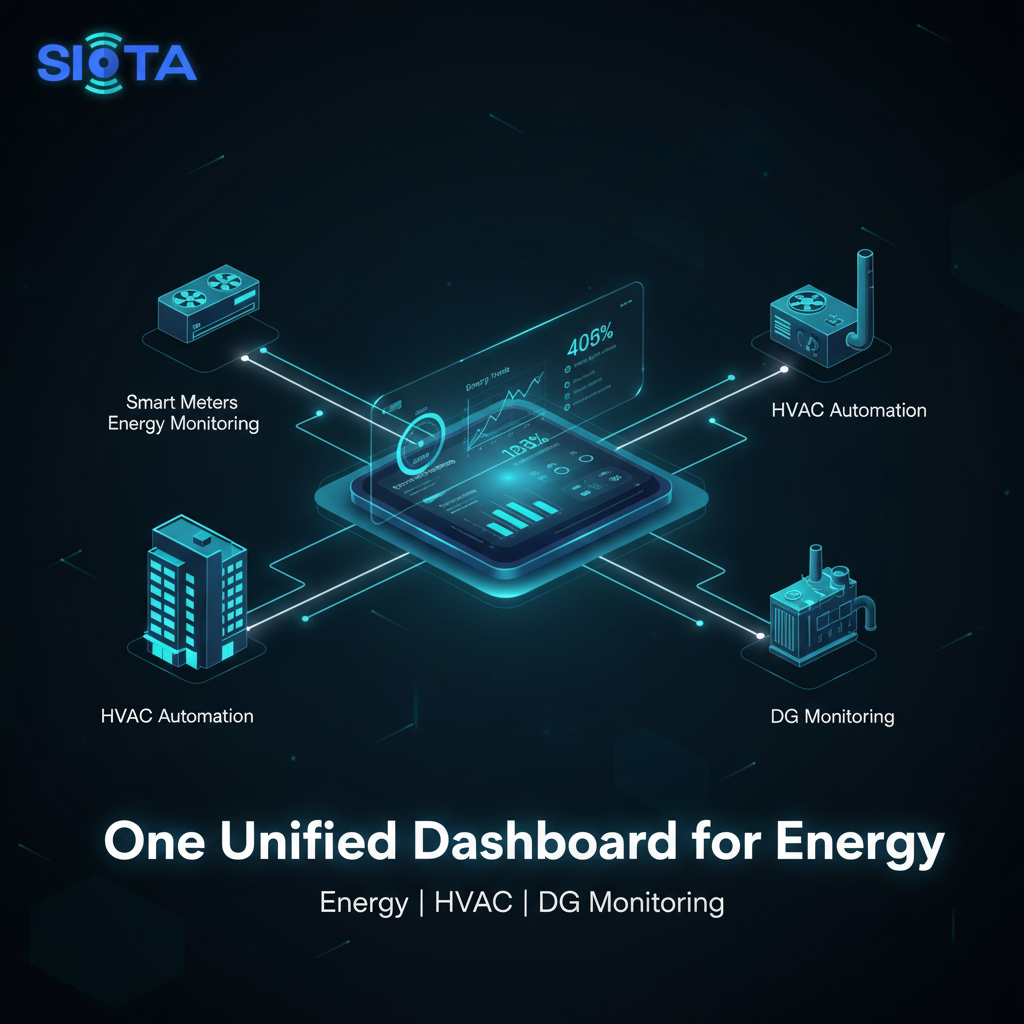 SIOTA provides one Unified Dashboard for Energy, Lights Automation, DG Monitoring, HVAC Control