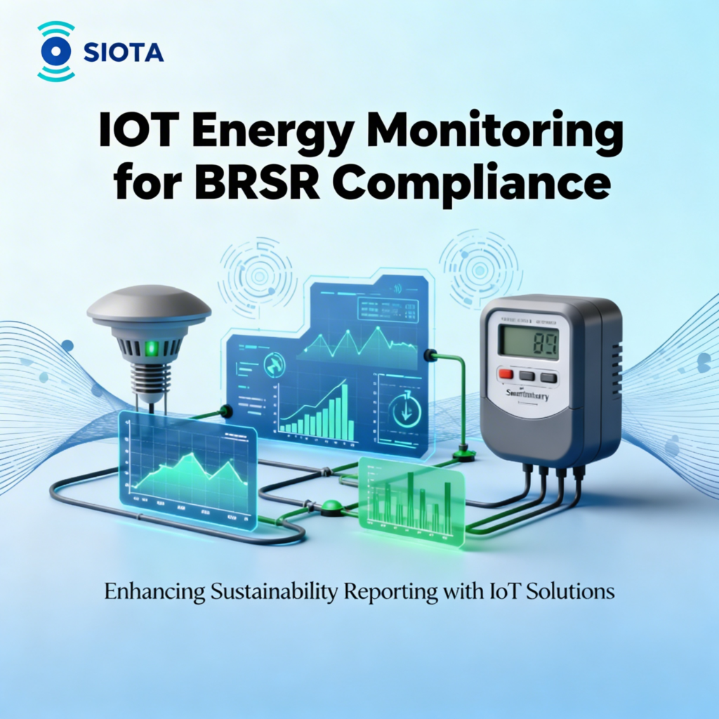 IoT-based energy monitoring dashboard displaying real-time BRSR compliance data across multiple facilities — SIOTA Technologies
