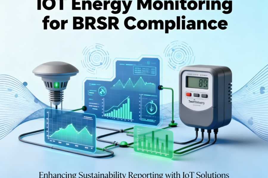 IoT-based energy monitoring dashboard displaying real-time BRSR compliance data across multiple facilities — SIOTA Technologies