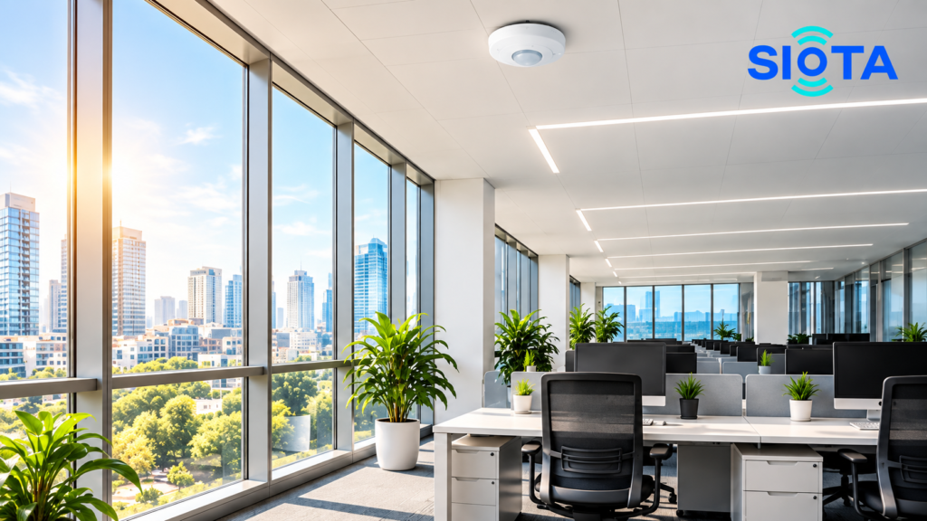 Sunlit Modern Office with SIOTA Logo
